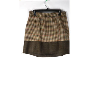 J. Crew Lambs Wool Plaid Color Block Skirt